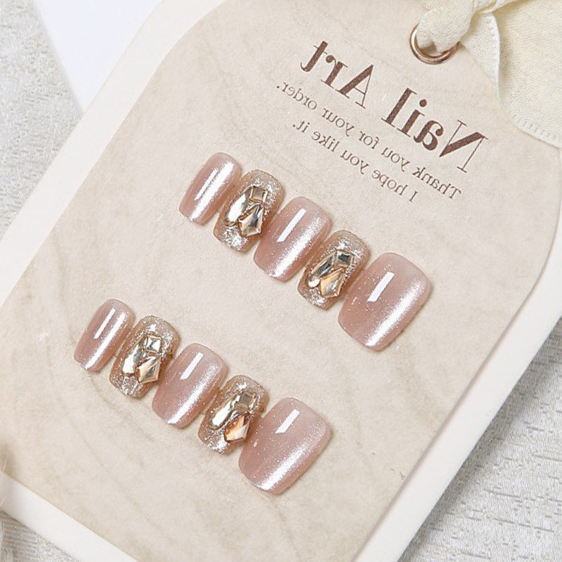 Glamorous Rhinestone-Embellished Press-On Nail Art Kalsten