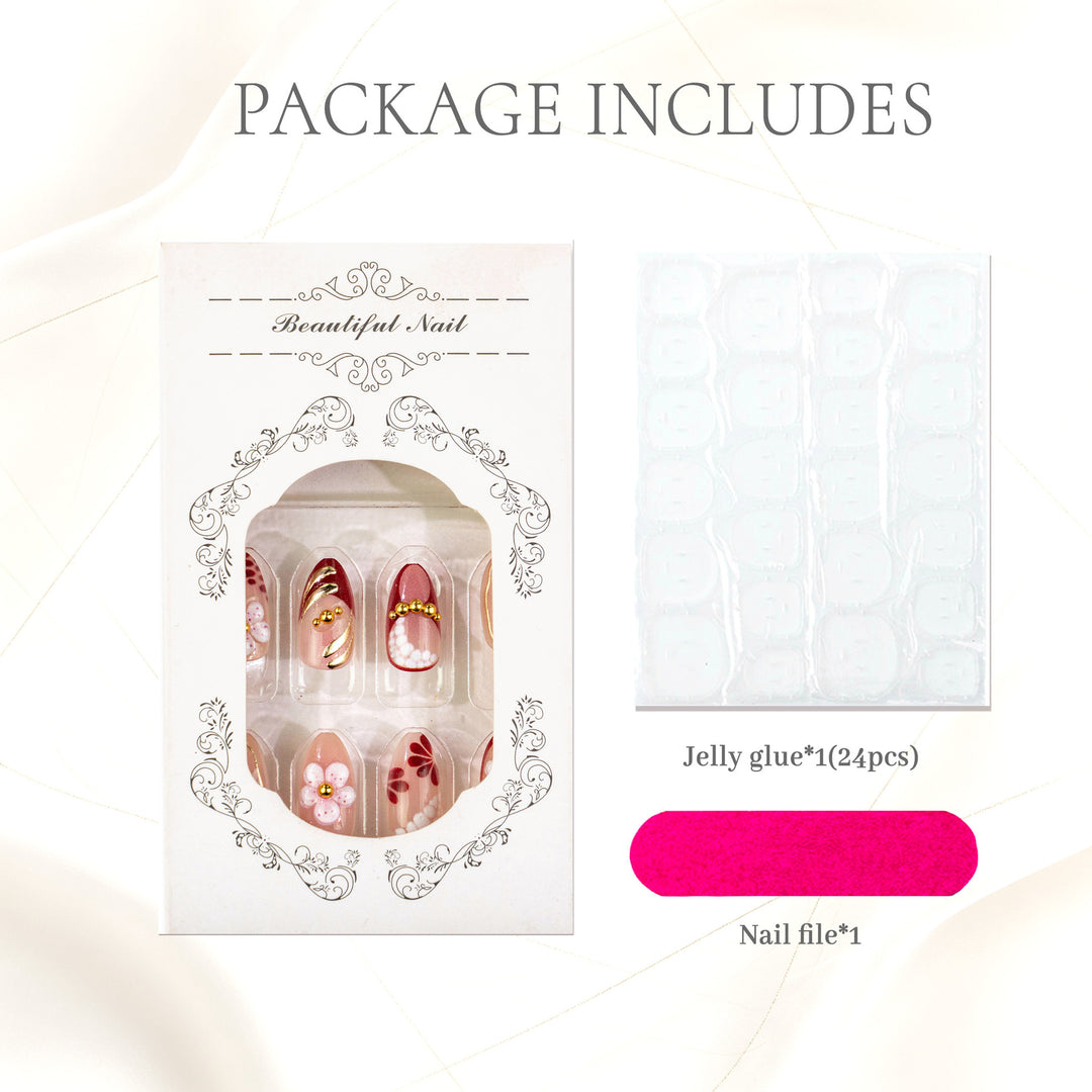 Floral Design Press-On Nail Art