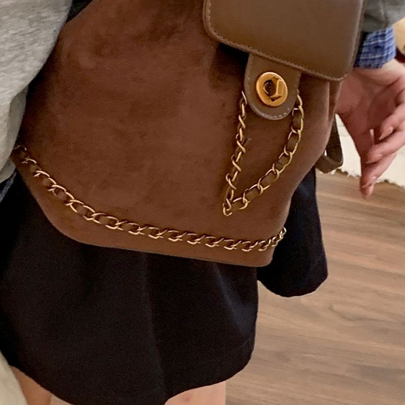 Chic Faux Suede Drawstring Backpack Kalsten