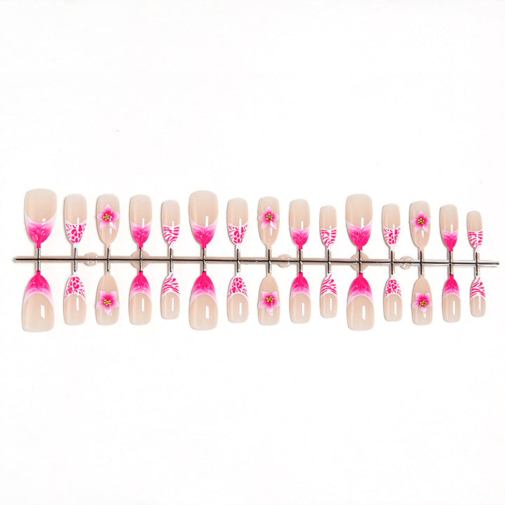 Nail Art Set with Floral Design and Glitter Details Kalsten