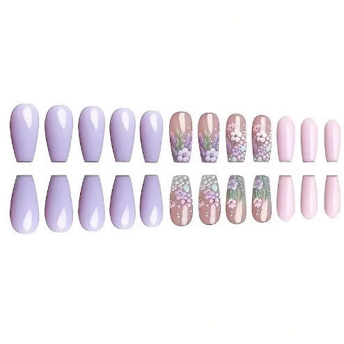 Floral Themed Acrylic Nail Art Enhancements Kalsten