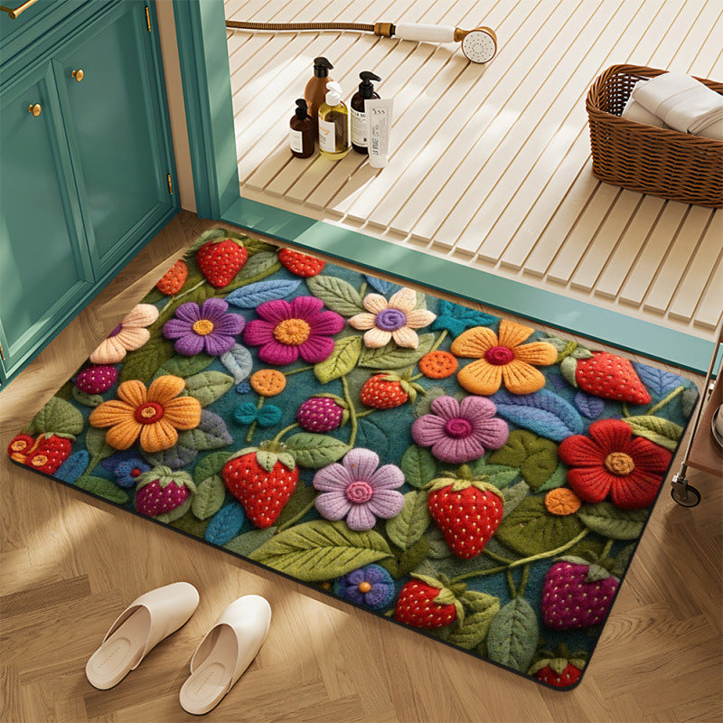 Floral Motif Bath Mat Kalsten