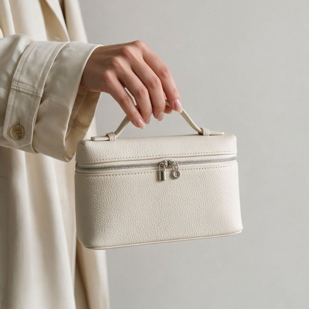 Compact Boxy Top-Handle Vanity Bag