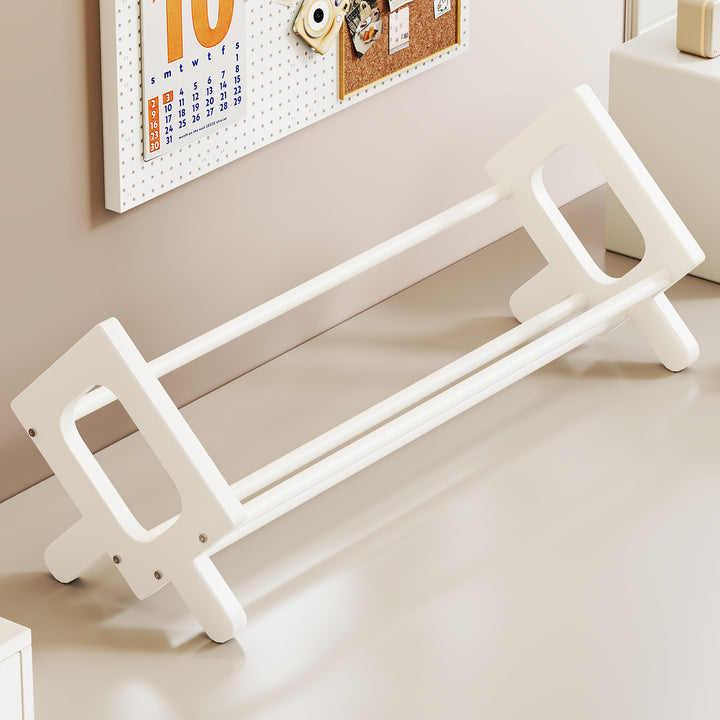 Angled Bamboo Desktop Book and Magazine Rack with Non-Slip Rods
