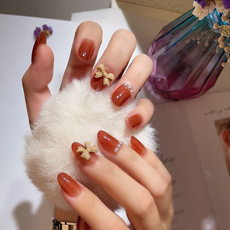 Elegant Floral-Accented Press-On Nails Kalsten