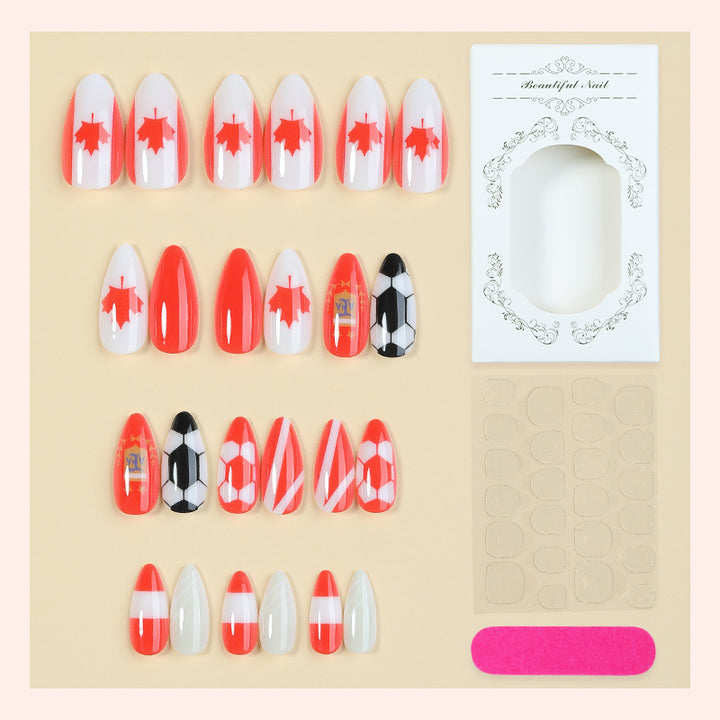 Creative Nail Art Set with Canada and Football Designs Kalsten