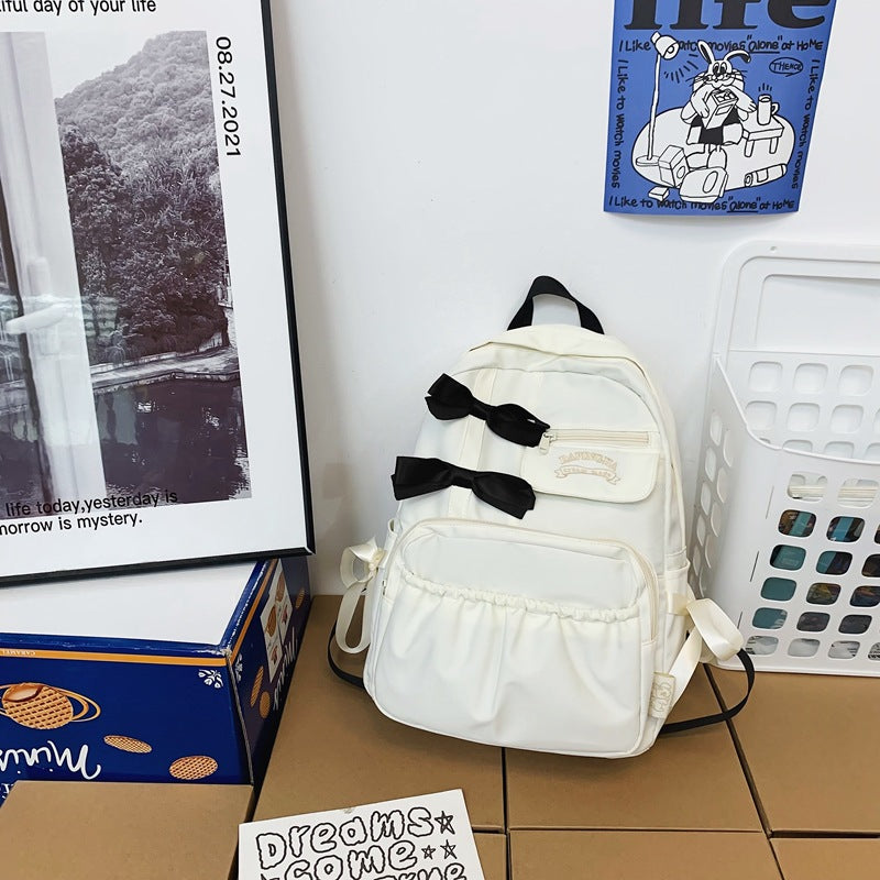 Charming Bow-Appliqué Casual Backpack Kalsten