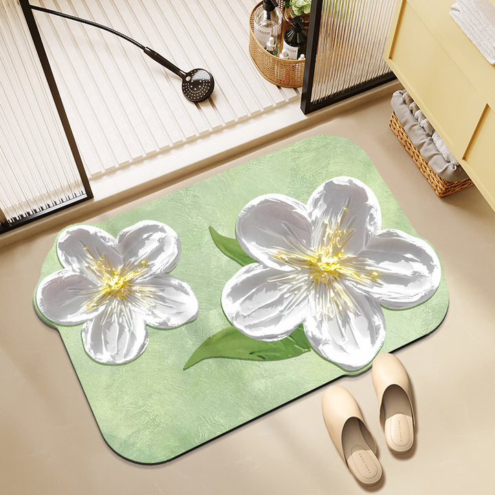 Floral-Themed Bath Mat