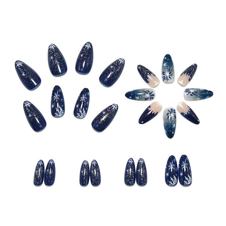 Creative artificial nails in winter snowflake design Kalsten