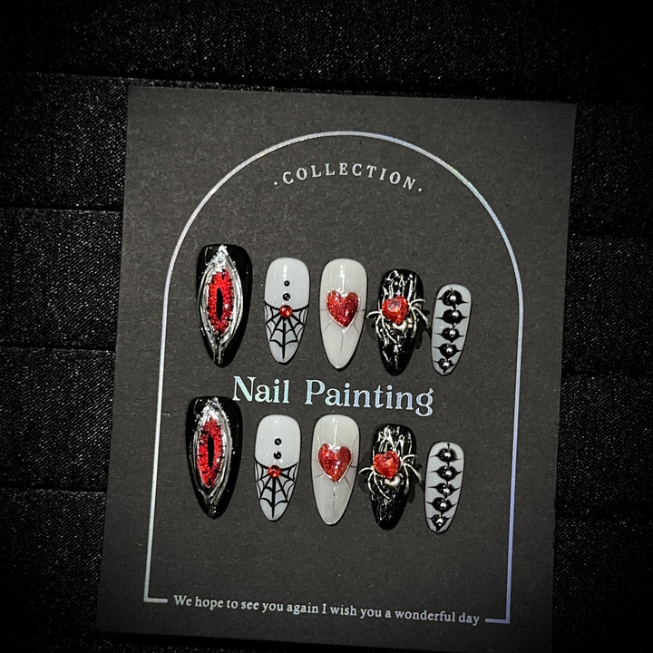 Gothic Themed Press-On Nail Art Set