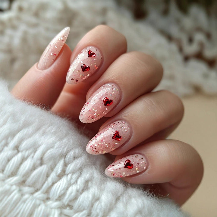 Artificial nails with Romantic Heart Design Kalsten