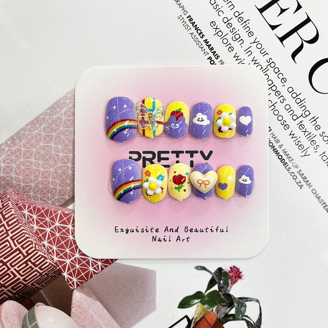 Artistic 3D Decorated Press-On Nail Set Kalsten