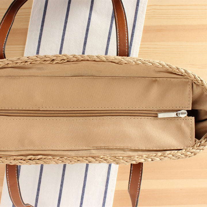 Basket bag with artificial leather handles Kalsten