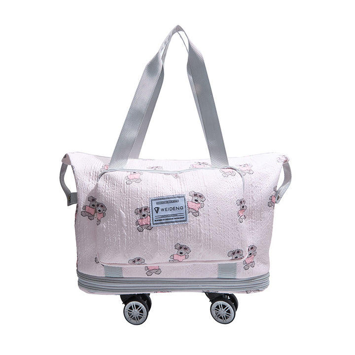 Cute Cartoon Bear Pattern Rolling Travel Duffle