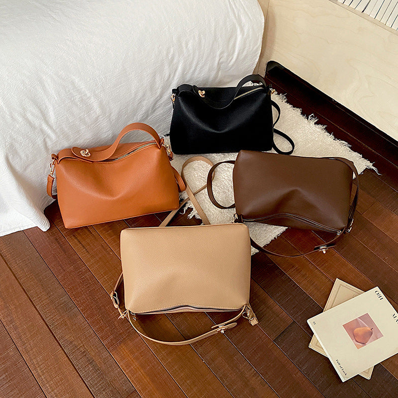 Textured Leather Crossbody Bag