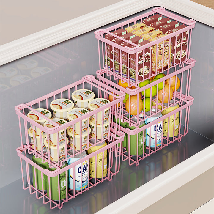 Wire Refrigerator Can Organizer Basket with Slide Handles