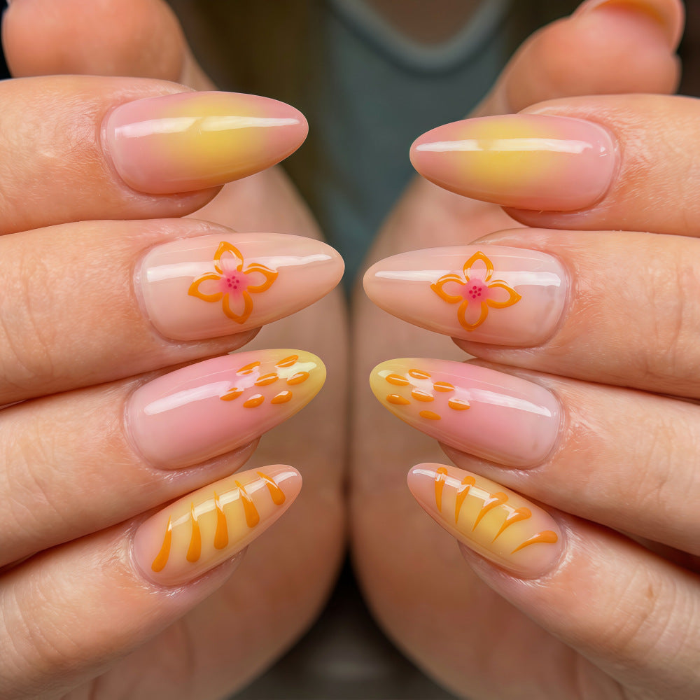 Artful Nail Tips with Floral Motifs Kalsten