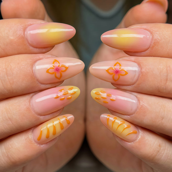 Artful Nail Tips with Floral Motifs Kalsten
