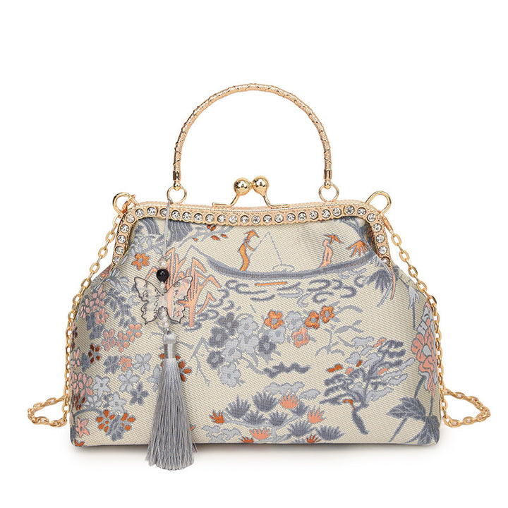 Vintage Floral Embroidered Handbag