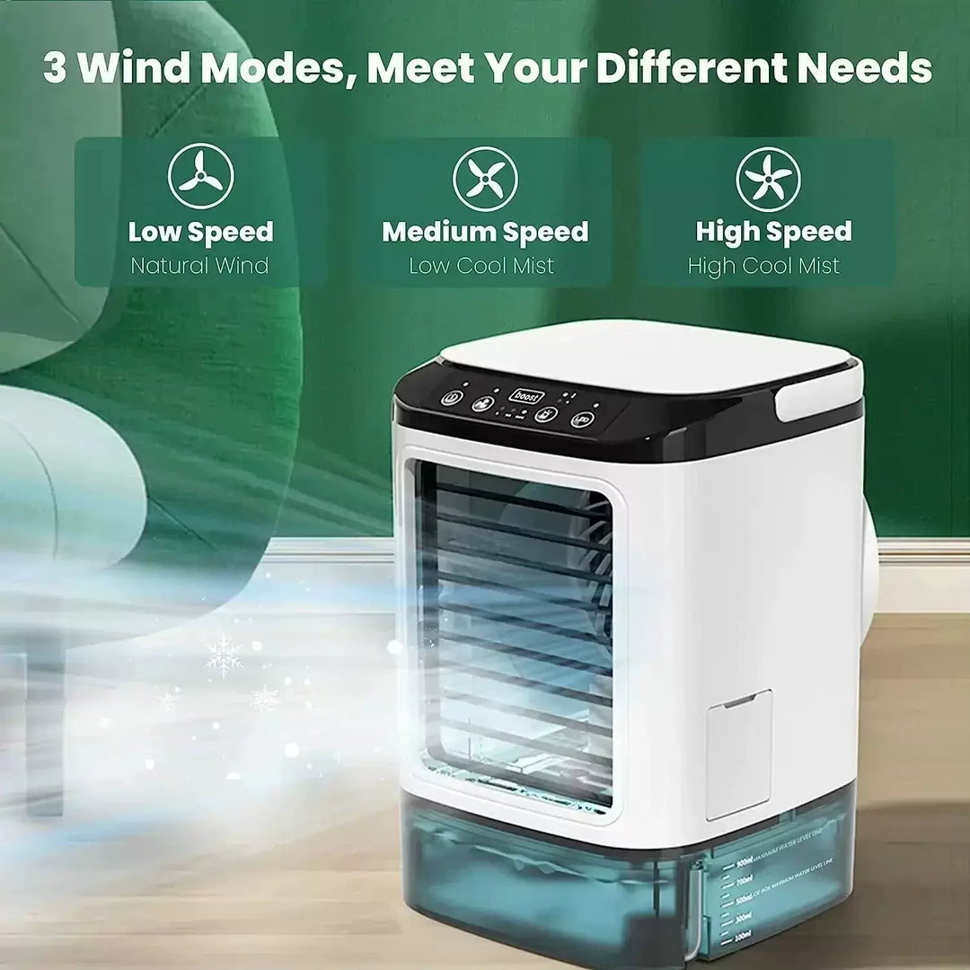 Unisex one size compact personal vaporizer air cooler with removable water reservoir, digital touch panel, adjustable louvers, and USB power Kalsten