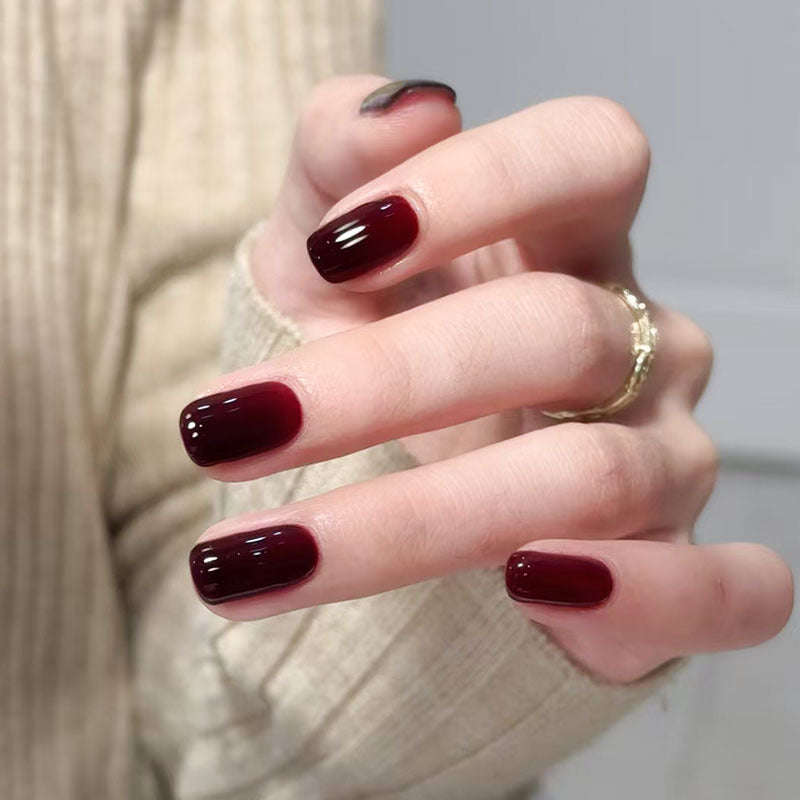 Elegant Coffin-Shaped Press-On Nails