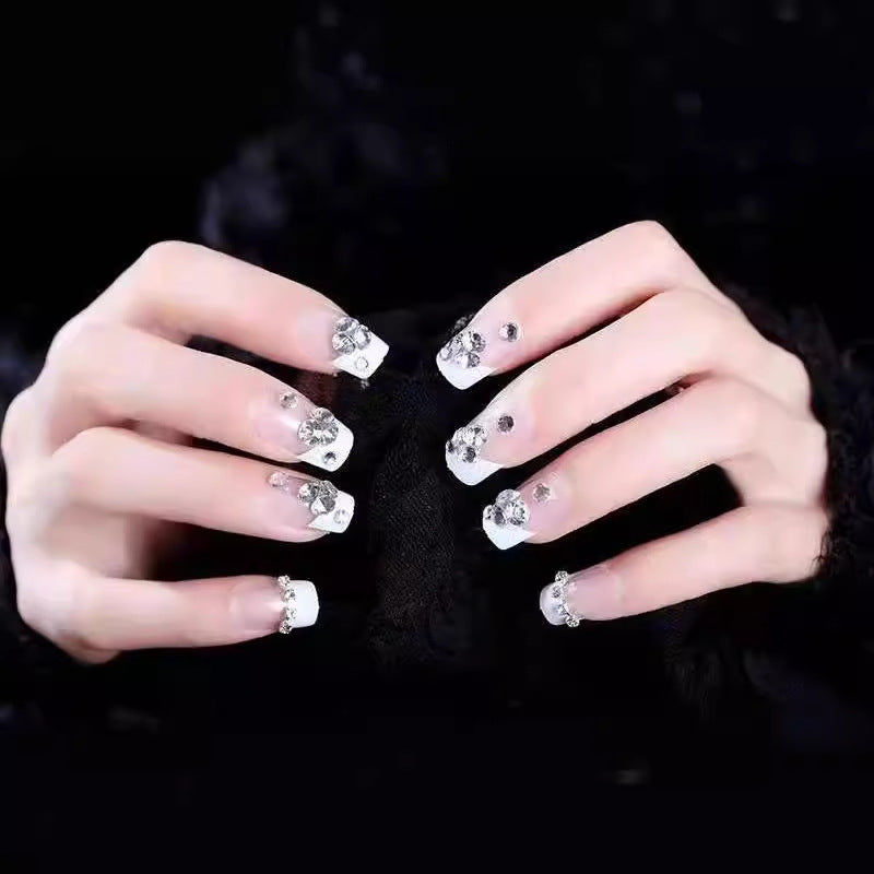 Glamorous Rhinestone-Embellished Press-On Nail Tips