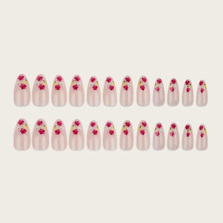 Elegant artificial nails with floral decorations Kalsten
