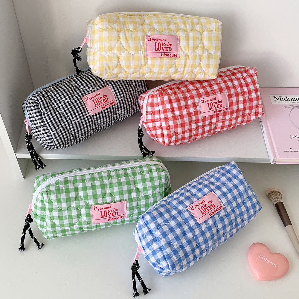 Quilted Gingham Pencil Case Kalsten