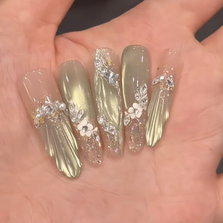 Elaborate Floral Nail Art Extensions