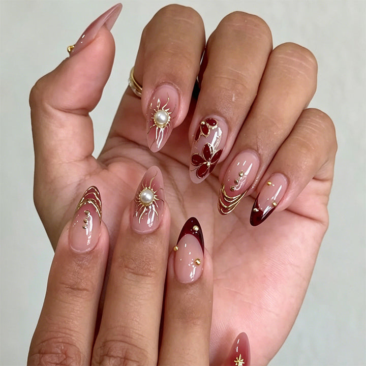 Elegant Artificial Nail Collection with Glitter Motifs Kalsten