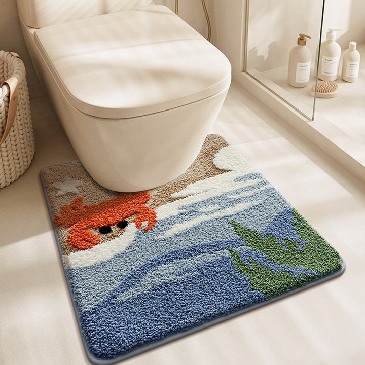 Ocean Wave Design Bath Mat Kalsten