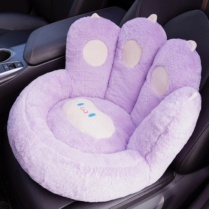 Cozy pet bed in paw design with raised edges and soft plush cover