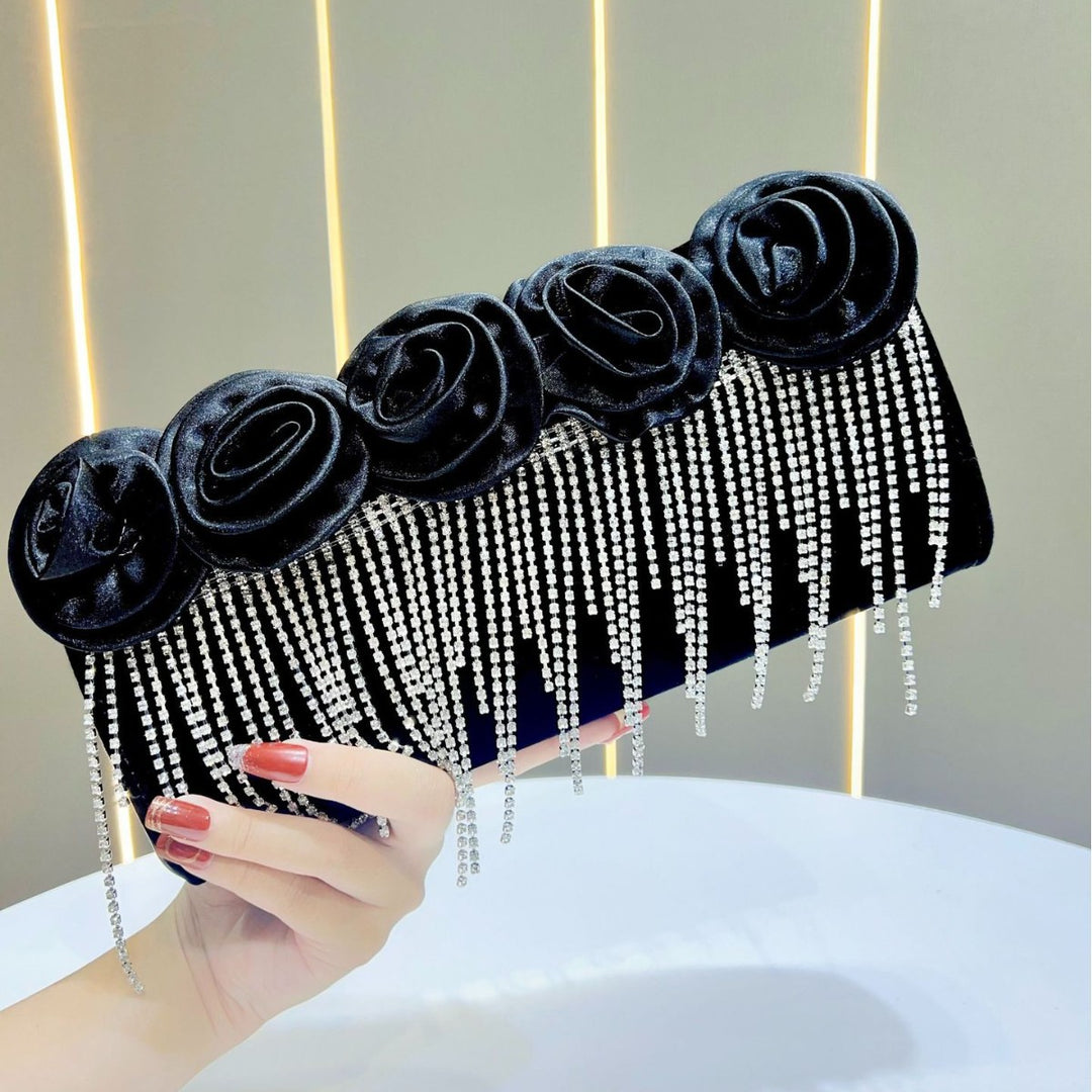 Floral-Embellished Evening Clutch
