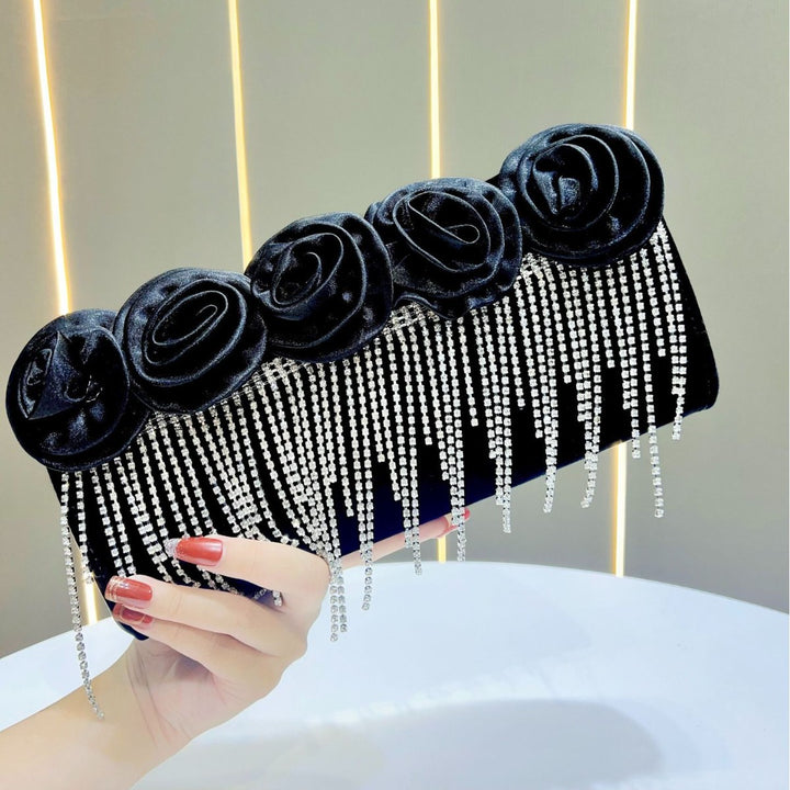 Floral-Embellished Evening Clutch