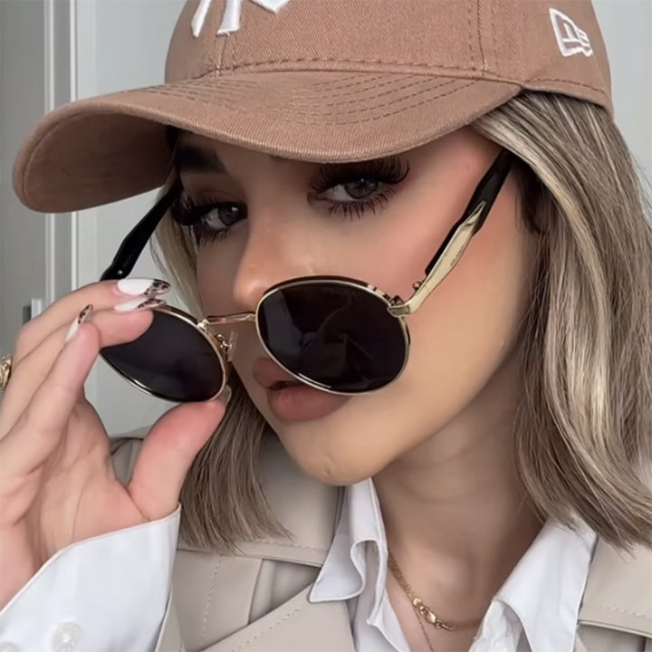 Vintage Inspired Round Frame Sunglasses Kalsten