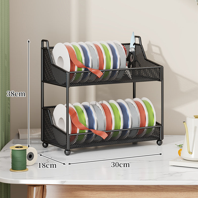 Ribbon Spool and Craft Supply Mesh Organizer Rack