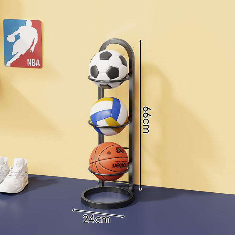 Multi-Tier Vertical Sports Ball Storage Rack with Wall-Mount Option