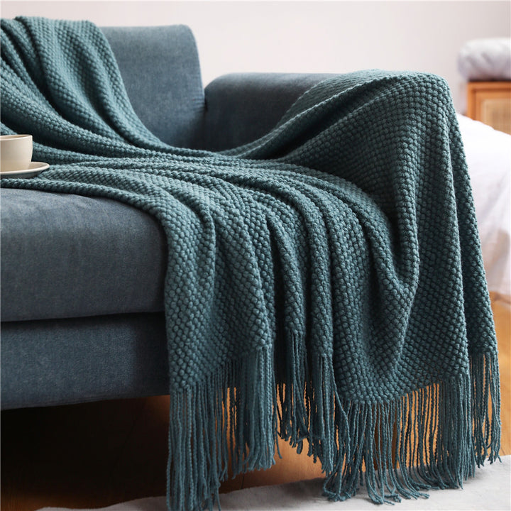 Cozy Knitted Throw Blanket