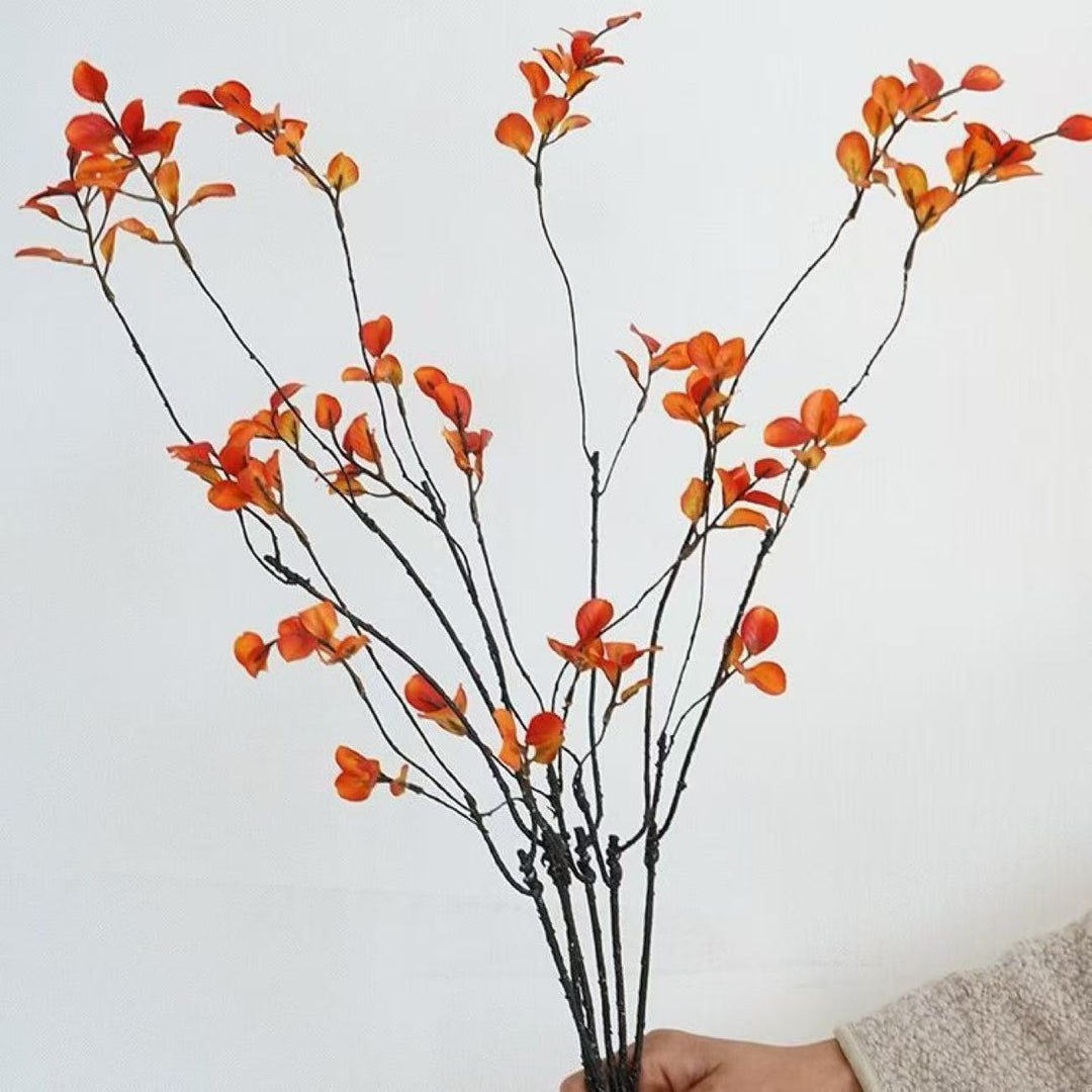 Realistic Artificial Branch with Floral Accents