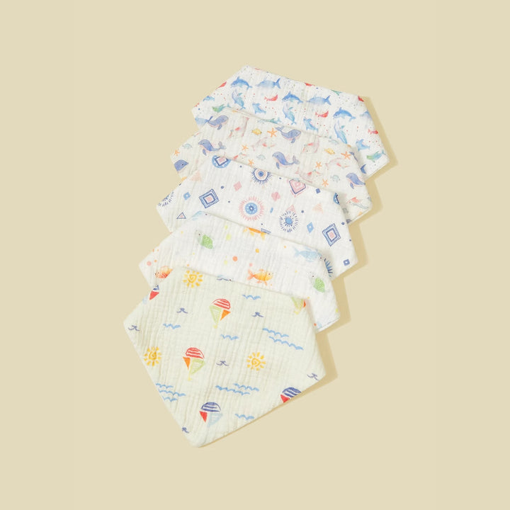 Soft Muslin Baby Bandana Bibs Set kalsten