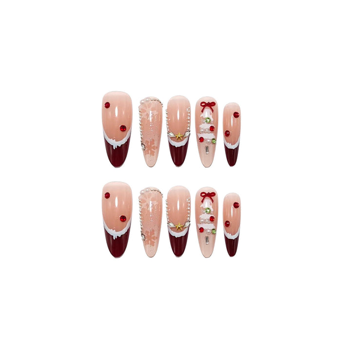 Artificial Christmas art nails with festive design Kalsten
