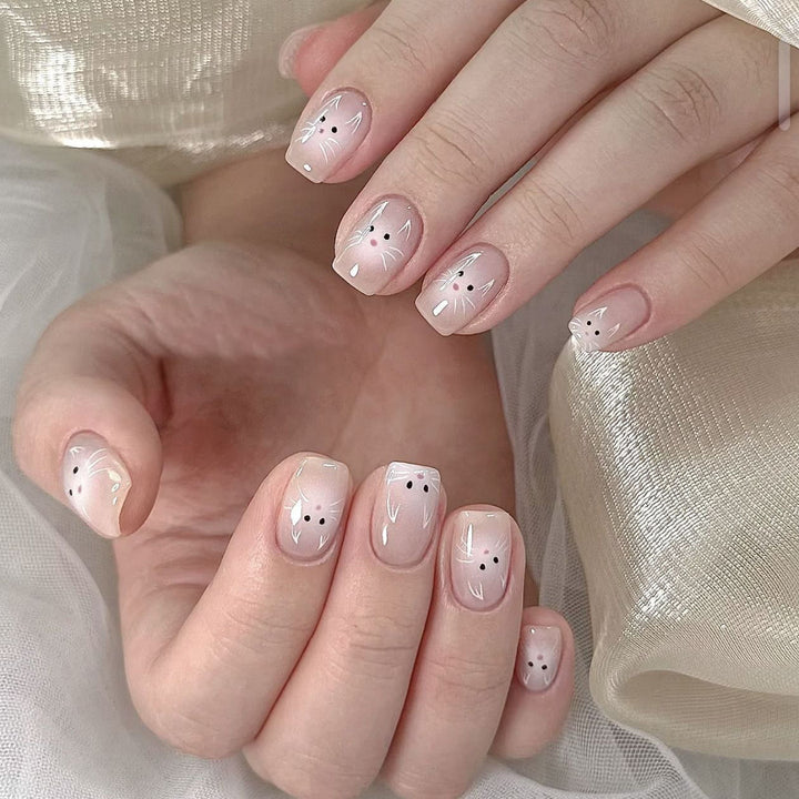 Artificial nails with elegant ombre effect and glitter coating Kalsten