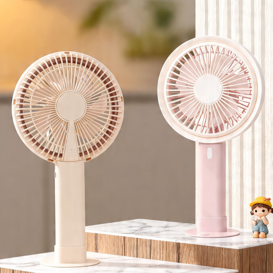 Ladies portable table fan with versatile tilt adjustment and USB connection Kalsten