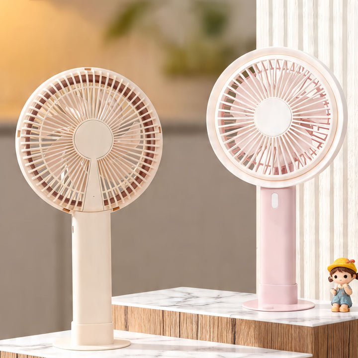 Ladies portable table fan with versatile tilt adjustment and USB connection Kalsten
