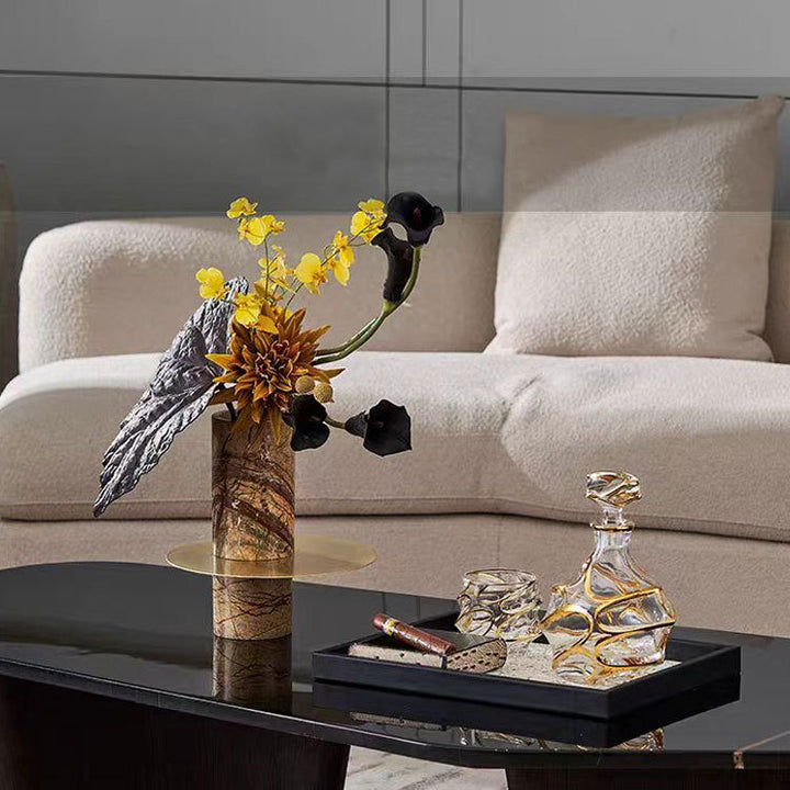 Decorative Marble and Metal Centerpiece