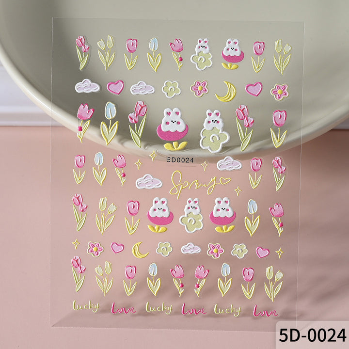 Cute Animal-Themed Nail Art Stickers