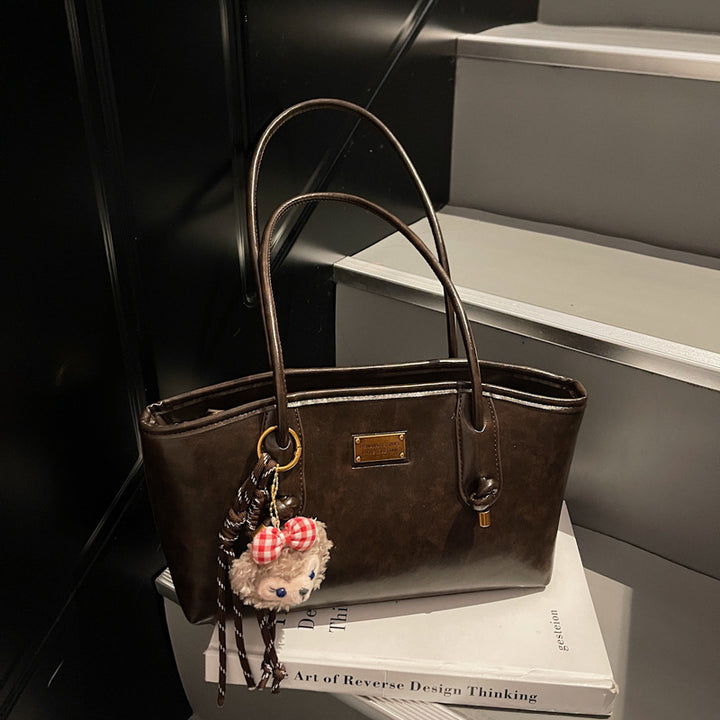 Classic Structured Leather Tote Bag Kalsten