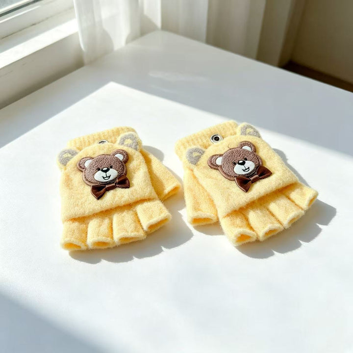Cute Bear-Themed Fingerless Gloves Kalsten