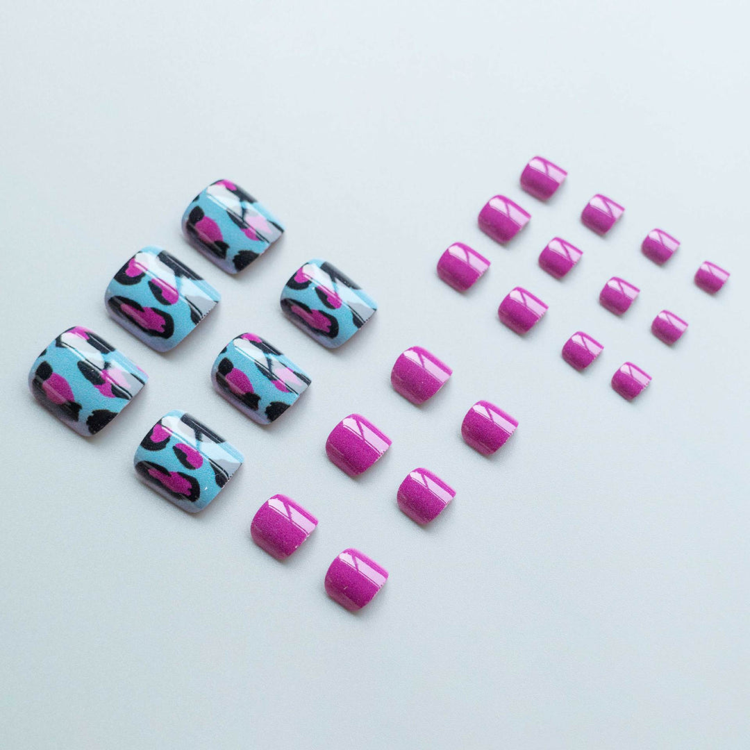 Playful Leopard Print Pedicure Nail Art