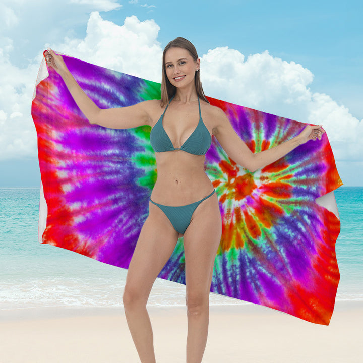Beach towel with vibrant tropical plant motif Kalsten